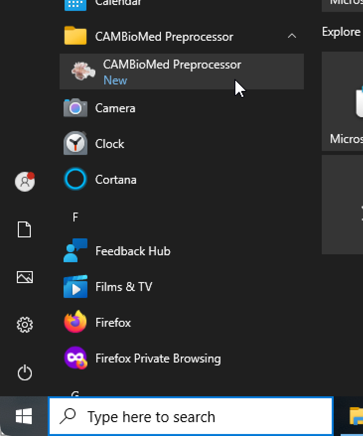 Start menu